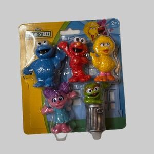 Sesame Street Mini‎ Figures 5 Pack Cookie Monster Elmo Big Bird Toys Collectible